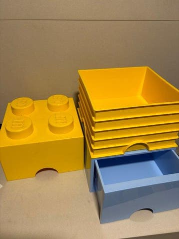 Lego Stenen - Set contenitore giallo Brick e cassetto, Nieuw