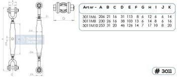 Spanschroef draadspanner M6 Din1478 gaffel gaffel, Verzenden, Nieuw