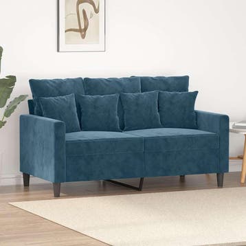 vidaXL Tweezitsbank / zetel 120 cm fluweel blauw, Verzenden