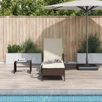 vidaXL Ligstoel Bruin en Crème Wit 55 x 200 x 92 cm poly, Verzenden, Nieuw