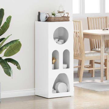 vidaXL Dressoir ELST Hoogglans wit 40 x 35 x 100.5 cm, Huis en Inrichting, Kasten | Dressoirs, Verzenden, Nieuw
