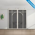 Dubbele stalen Schuifdeuren Wit 5 Vlaks rond Maatwerk Rook g, Nieuw, Metaal