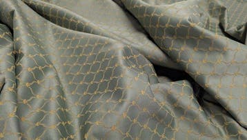 Donati Interiors – Tessuto Jacquard Verde Salvia e Oro |