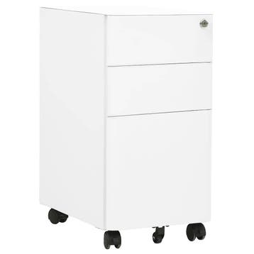 vidaXL Ladeblok verrijdbaar 39x45x59 cm staal wit, Huis en Inrichting, Verzenden, Nieuw
