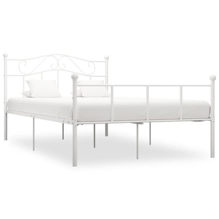 vidaXL Bedframe metaal wit 160x200 cm, Maison & Meubles, Chambre à coucher | Lits, Envoi