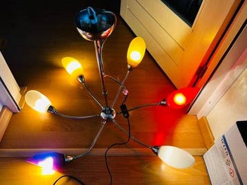 Eglo - Plafondlamp - metaal en glas - Hangl met 6 Murano