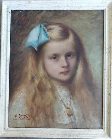 Giuseppe Zanazio (1855 - 1924) - Ritratto di fanciulla, Antiek en Kunst