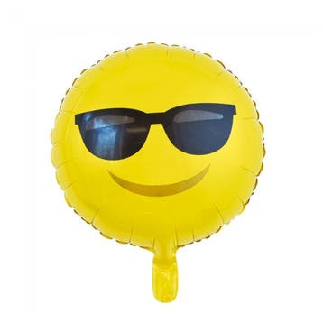 Helium Ballon Emoji Zonnebril 45cm leeg, Verzenden