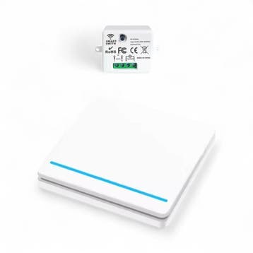 RF 433Mhz Slimme Draadloze Schakelaar Wit (1-knop) - SET, Huis en Inrichting, Verzenden, Nieuw