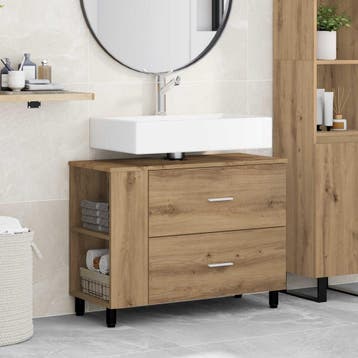 vidaXL Badkamer vaniteitsunit Artisanaal eiken 80 x 35 x 60, Verzenden, Nieuw