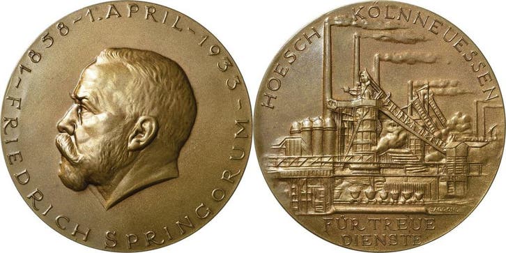 Brons medaille ohne Jahr (nach 1933) Ausbeute, Bergbau, H..., Postzegels en Munten, Penningen en Medailles, Verzenden