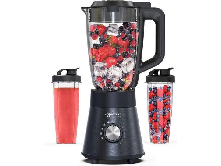 Safecourt Kitchen Power Blender - 1,5L Glas & 2x 600ml To-Go, Elektronische apparatuur, Blenders, Nieuw, Verzenden