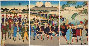 Tsh Shogetsu/  Daimyo-processie bij Kurihashi —
