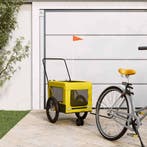 vidaXL Hondenfietstrailer oxford stof en ijzer geel en zwart, Verzenden
