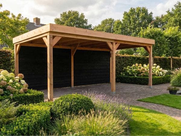 Veiling - Overkapping met achterwand 600x400cm, Jardin & Terrasse, Verrières