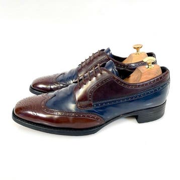 Prada Oxford Derby Two Tone Shoes 1 2EA 061 Brown Blue UK 9