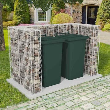 vidaXL Schanskorf dubbele vuilnisbak ombouw 180x100x120 cm, Doe-het-zelf en Bouw, Containers, Verzenden