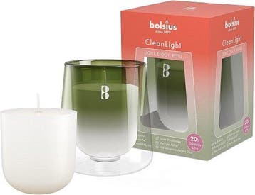 2dekans | 4 stuks Bolsius cleanlight transparant glas 115/55, Ophalen of Verzenden, Nieuw