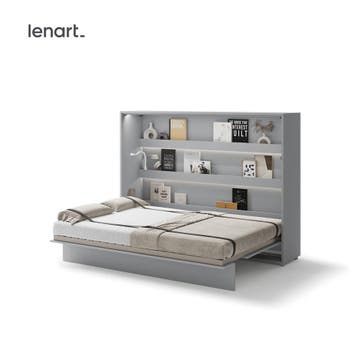 Lenart Bed Concept Horizontaal Opklapbed 140x200 - Grijs, Nieuw