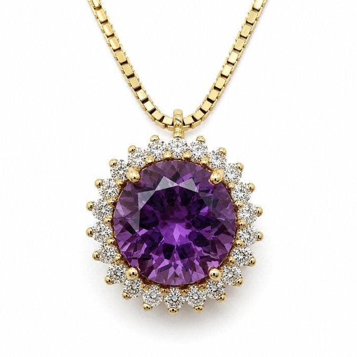 Zonder minimumprijs - Ketting met hanger Zilver - 0,81ct., Handtassen en Accessoires, Antieke sieraden