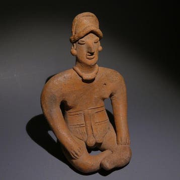 Colima, Westkust van Mexico Terracotta Zittende figuur. 11,5
