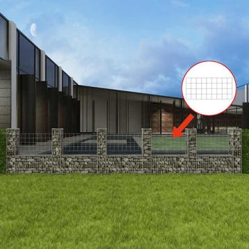 vidaXL Gabion mand U-vormig 570x20x100 cm staal, Verzenden, Nieuw