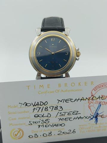 Movado - Mechanical – 18K Gold & Stainless Steel – Blue
