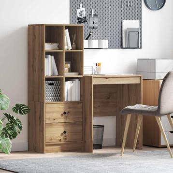 vidaXL Bureau met lade met plank met opslag 2 pcs Artisan, Verzenden, Nieuw