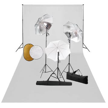 vidaXL Fotostudioset met lampen, paraplus, achtergrond en, Verzenden