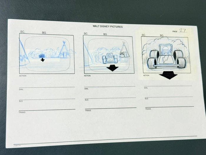 Walt Disney - Originele animatietekening, storyboardpagina -, Verzamelen, Disney