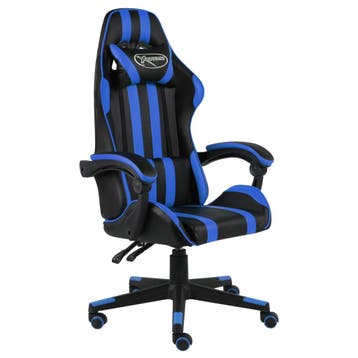 vidaXL Racestoel kunstleer zwart en blauw, Verzenden, Nieuw