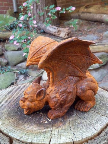 sculptuur, CRAWLING GARGOLYE, DEMON - 16 cm - IJzer