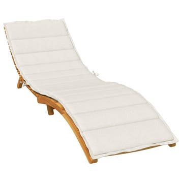 vidaXL Ligbedkussen 200x50x4 cm stof gemêleerd crèmekleurig, Verzenden