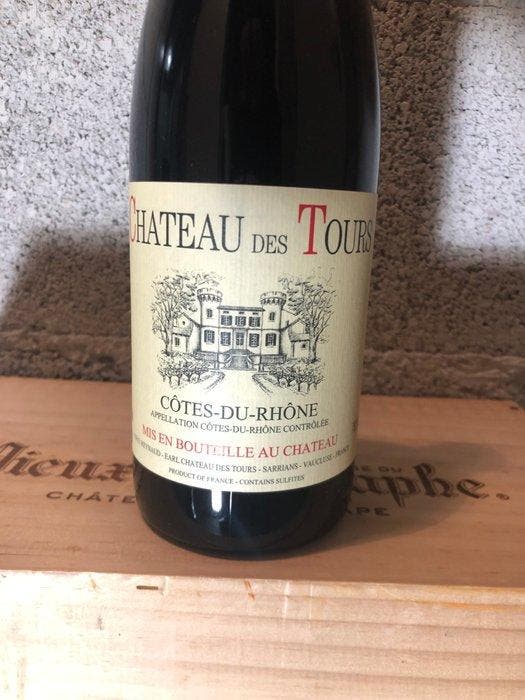 2017 E. Reynaud, Chateau des Tours - Rhône - 3 Flessen (0.75, Verzamelen, Wijnen
