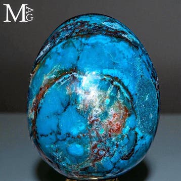Œuf de chrysocolla extraordinaire du Pérou - Chrysocolla sur, Antiquités & Art