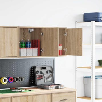 vidaXL Garagewandkasten 2 st Spaanplaat Sonoma eikenkleurig, Verzenden