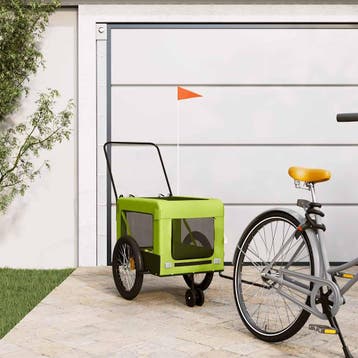 vidaXL Hondenfietstrailer oxford stof en ijzer groen en, Verzenden