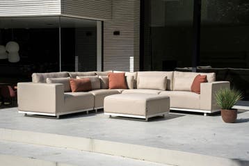 Flow. Lux hoekbank heather chalk |   Sunbrella | SALE, Tuin en Terras, Nieuw