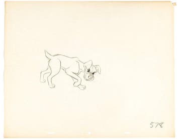 Walt Disney - Tramp Animatie Tekening - Lady and the Tramp