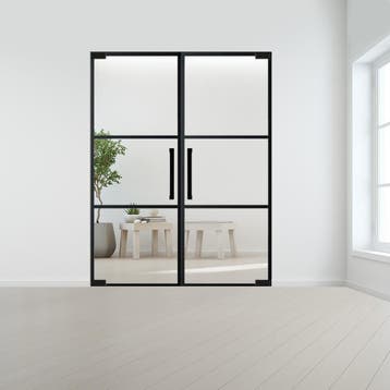 Steel look dubbele deur XL zonder kozijn, Verzenden