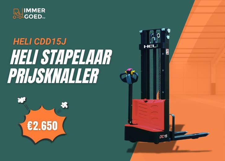 HELI stapelaar 1,5T - extra hefkracht - 3,5 m - uit voorraad, Articles professionnels, Machines & Construction | Chariots élévateurs & Transport interne