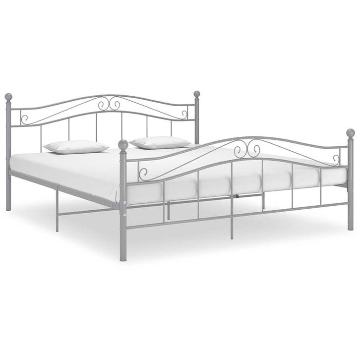 vidaXL Bedframe metaal grijs 180x200 cm, Maison & Meubles, Chambre à coucher | Lits, Envoi
