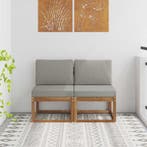 vidaXL 2 Stuk Buiten Midden Sofa Massief Acacia Hout Naturel, Verzenden