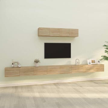 vidaXL 6-delige Tv-meubelset bewerkt hout sonoma, Verzenden, Nieuw
