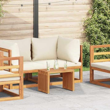 vidaXL Tuin Bijzettafel Bruin 50 x 32,5 x 35 cm Massief, Jardin & Terrasse, Tables de jardin, Verzenden