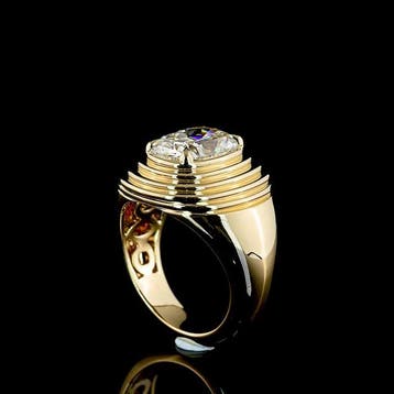 Statement ring - 14 karaat Geel goud - 2.76ct. tw. Diamant
