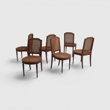 Stoel (6) - 19e-eeuwse set van 6 Franse eetstoelen in Louis
