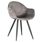 Stoelen | FIONA |  Fluweel/Metaal | Grey |  Zwarte Poten |, Verzenden, Nieuw in verpakking