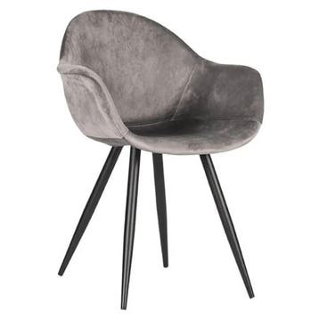 Stoelen | FIONA |  Fluweel/Metaal | Grey |  Zwarte Poten |, Verzenden, Nieuw in verpakking