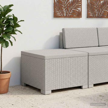 vidaXL Eén-zits Tuin Sofa Rieten Look PP Wit, Verzenden